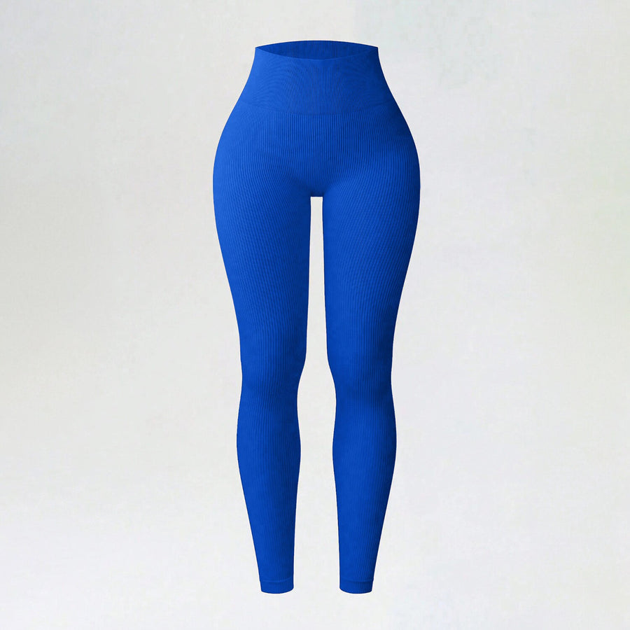 Ribbed Seamless High-Waisted Yoga Leggings for Autumn