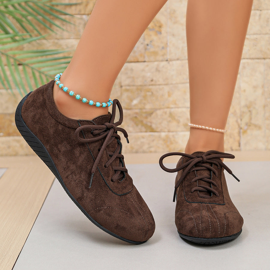 Brown Sneakers - Flat Fashion Hiking Casual Skate Shoes