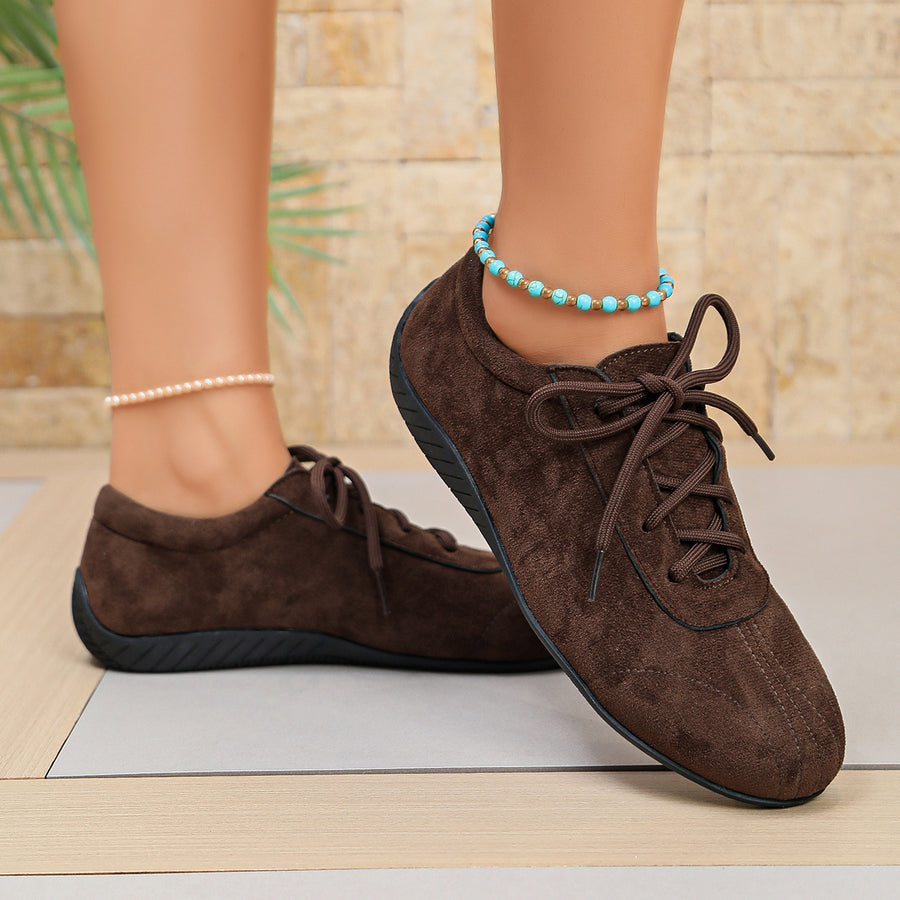 Brown Sneakers - Flat Fashion Hiking Casual Skate Shoes