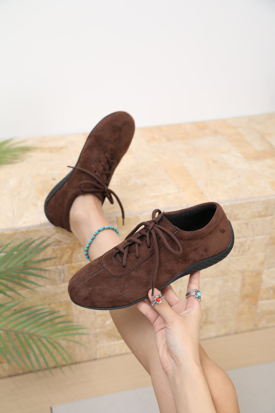 Brown Sneakers - Flat Fashion Hiking Casual Skate Shoes