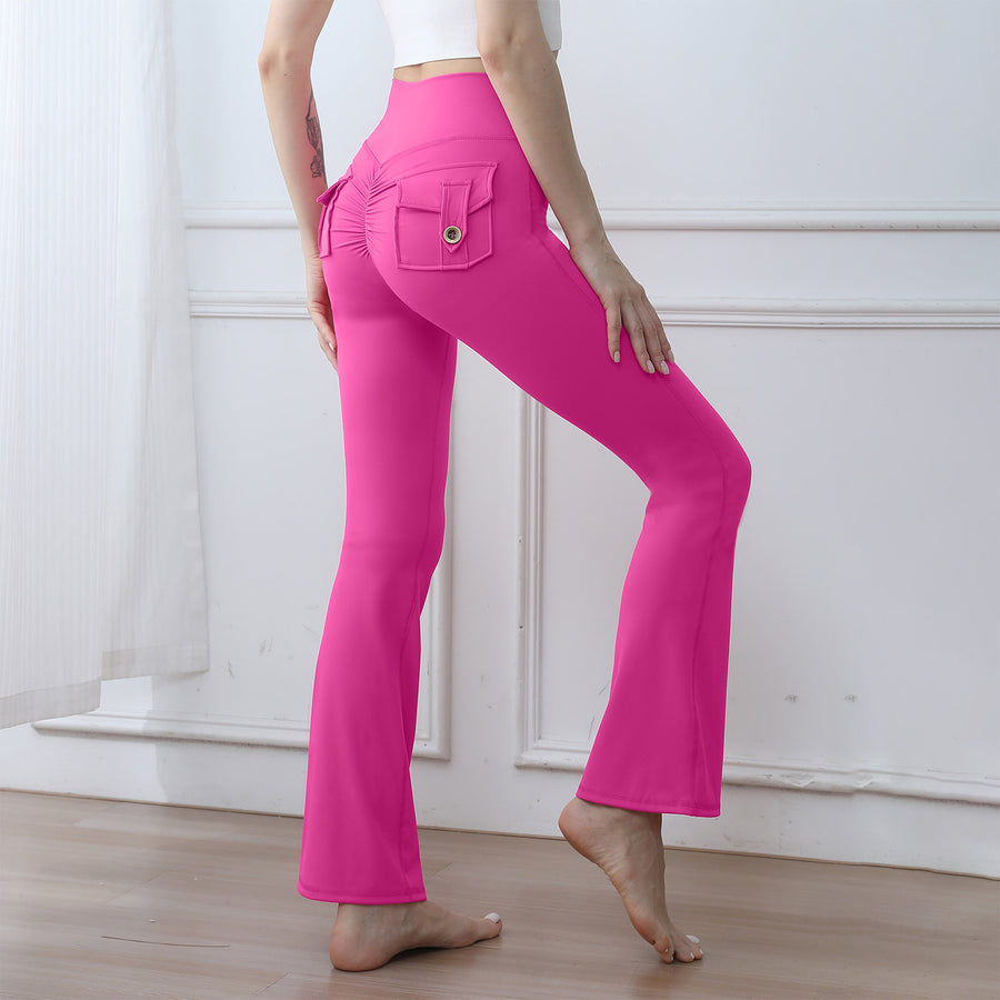 High-Waisted Cargo Pocket Yoga Pants for Autumn & Winter