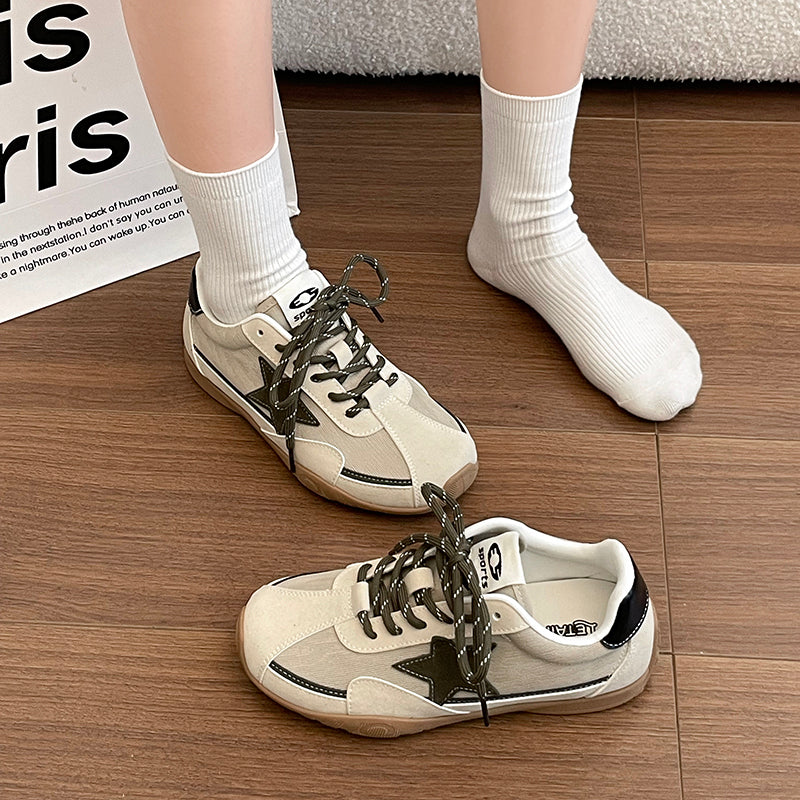 Viral Retro Star Women's Sneakers - Breathable Canvas Shoes
