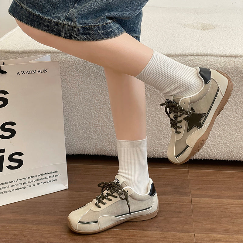 Viral Retro Star Women's Sneakers - Breathable Canvas Shoes