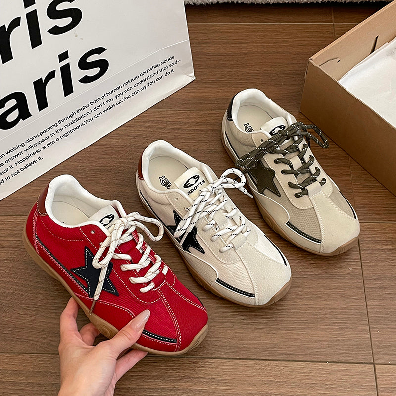 Viral Retro Star Women's Sneakers - Breathable Canvas Shoes