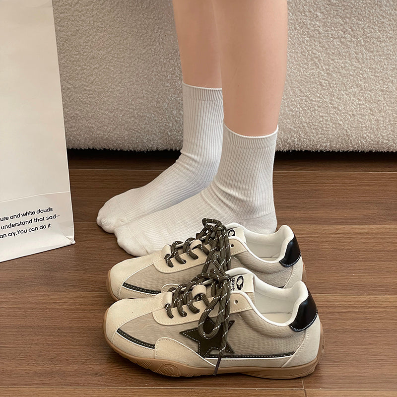 Viral Retro Star Women's Sneakers - Breathable Canvas Shoes