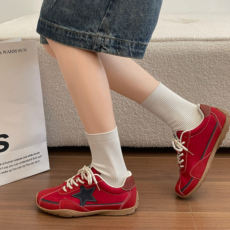 Viral Retro Star Women's Sneakers - Breathable Canvas Shoes