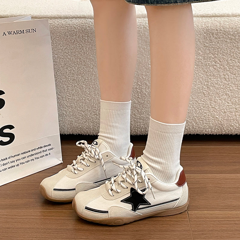 Viral Retro Star Women's Sneakers - Breathable Canvas Shoes