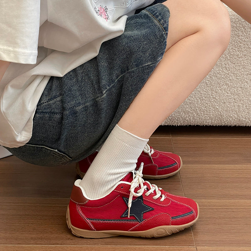 Viral Retro Star Women's Sneakers - Breathable Canvas Shoes