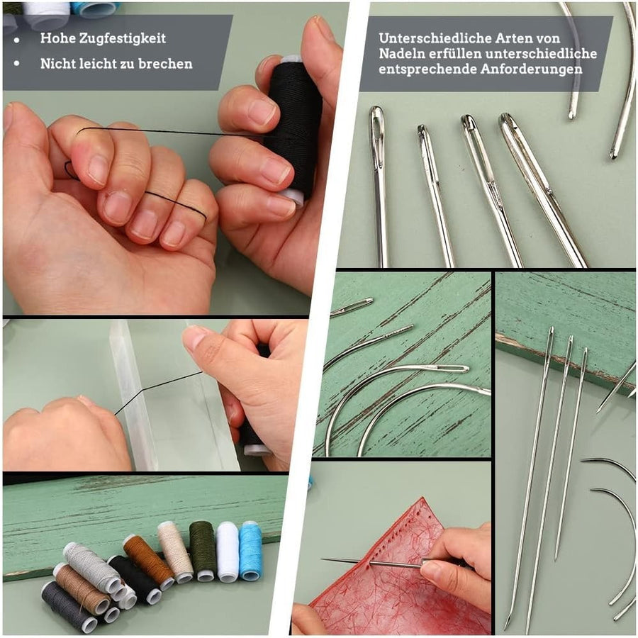 Leather Sewing Kit - Complete Set with 25 Needles and Tools