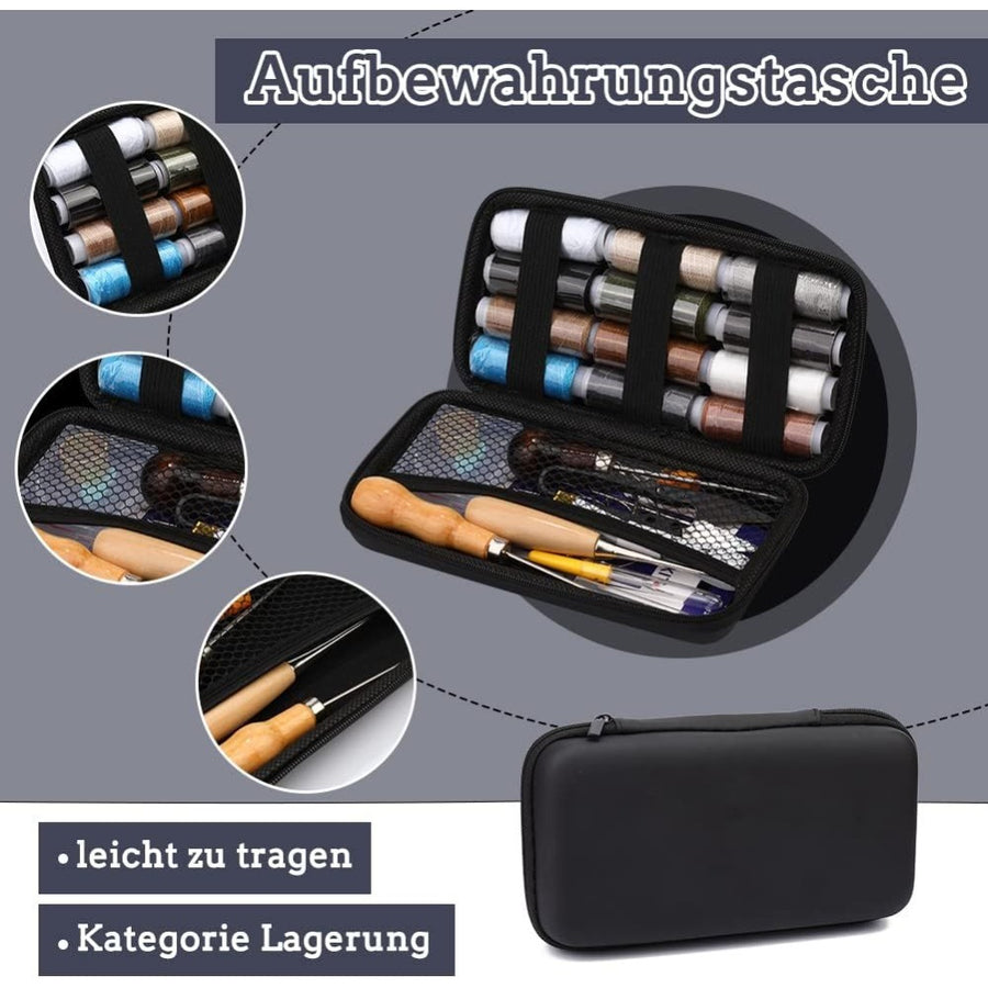 Leather Sewing Kit - Complete Set with 25 Needles and Tools