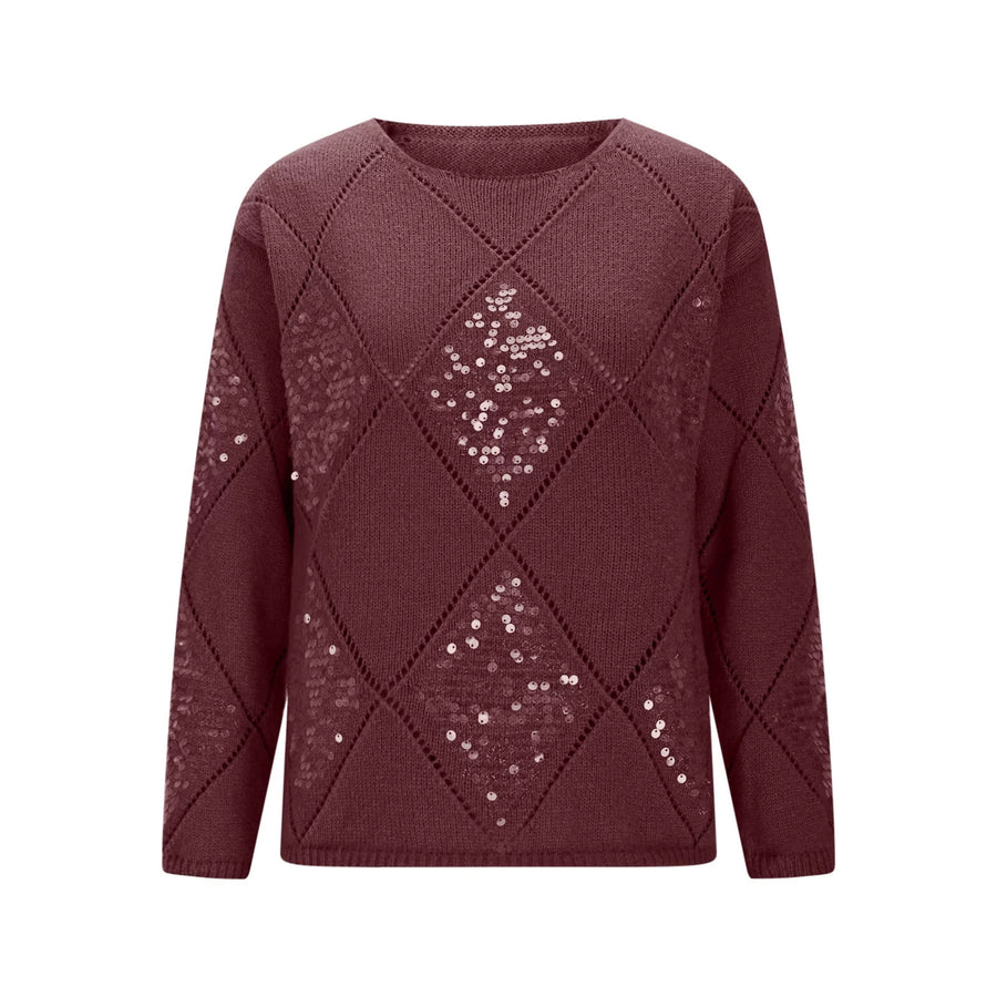 Hollow Sequin Knitted Sweater for Women - Autumn & Winter