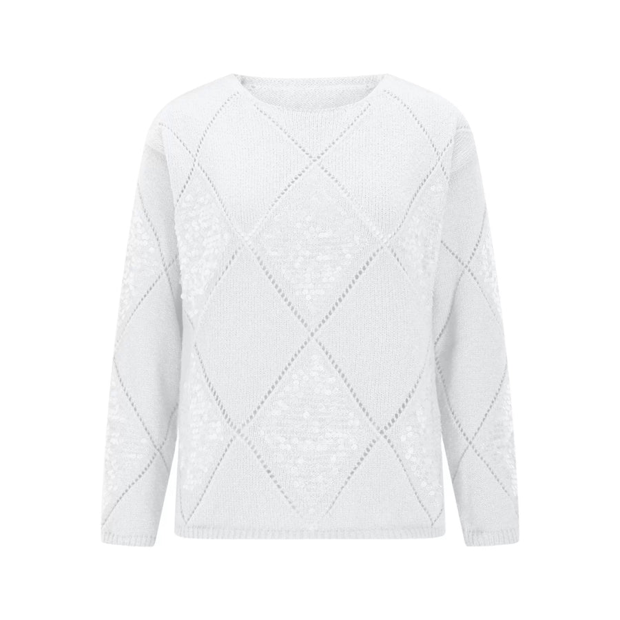 Hollow Sequin Knitted Sweater for Women - Autumn & Winter Style
