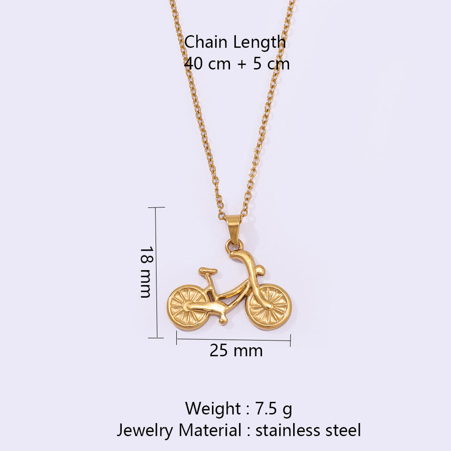 Stainless Steel Bicycle-shaped Pendant Necklace for Cycling Lovers