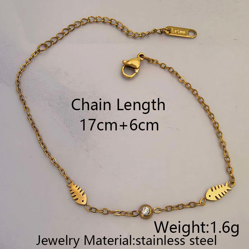Stainless Steel Animal Series Inlaid Rhinestone Bracelet