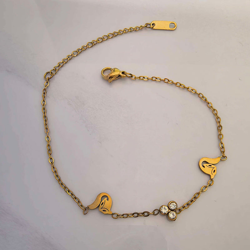 Stainless Steel Animal Series Inlaid Rhinestone Bracelet