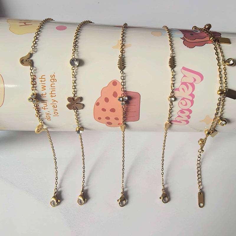 Stainless Steel Animal Series Inlaid Rhinestone Bracelet