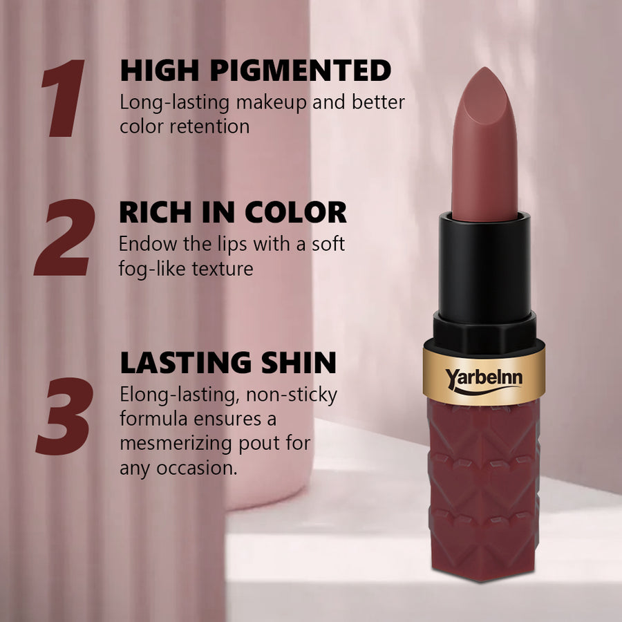 Matte Misty Modern Brown Red Lipstick - Waterproof, Long Lasting