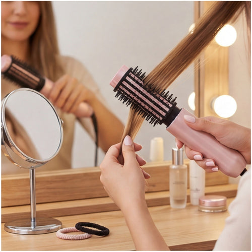 Rose Gold Hair Straightening Brush - Detangling Brush for Daily Use