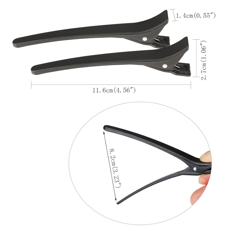 16-Piece Hair Clip Set - Black & Metallic Glitter Clips