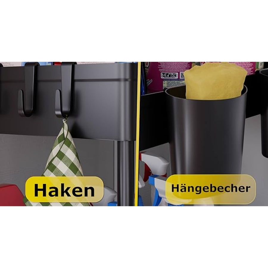 2-Tier Under-Sink Shelf: Kitchen Organizer with Hooks & Cups
