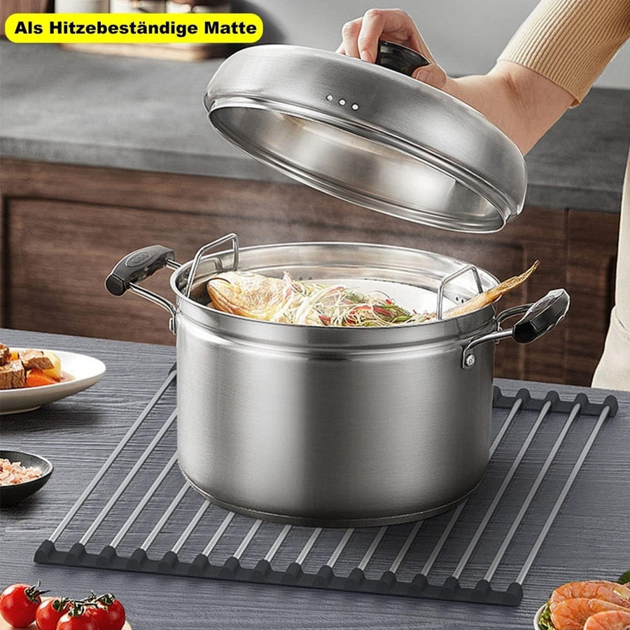 Stainless Steel Draining Rack - Black Makeup Tray for Kitchen