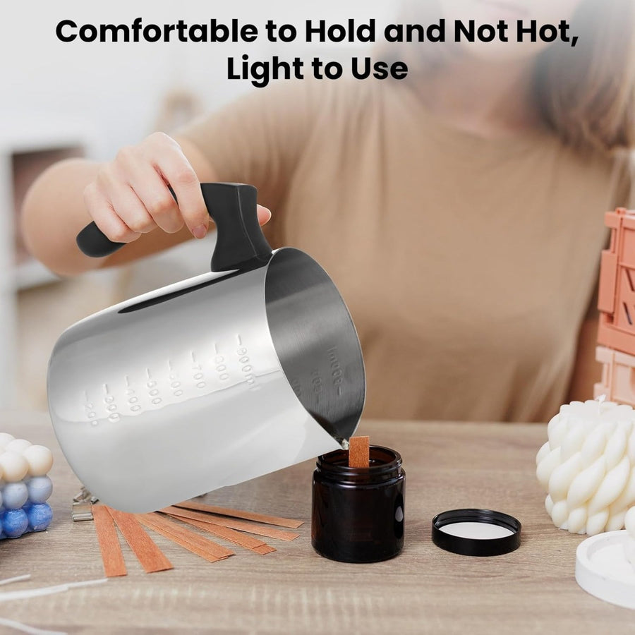900 Ml Candle Wax Melting Pot with Heat-Resistant Handle