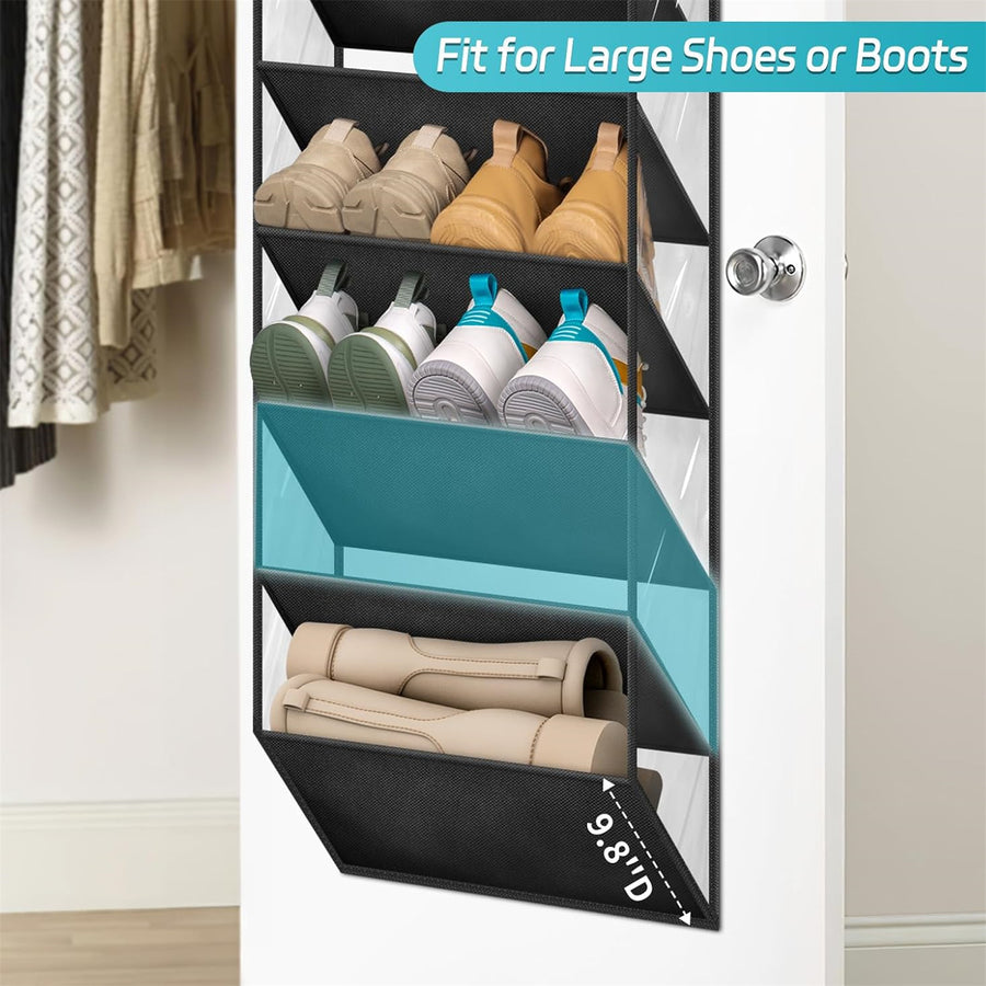 Space-Saving 10-Compartment Door Shoe Organizer
