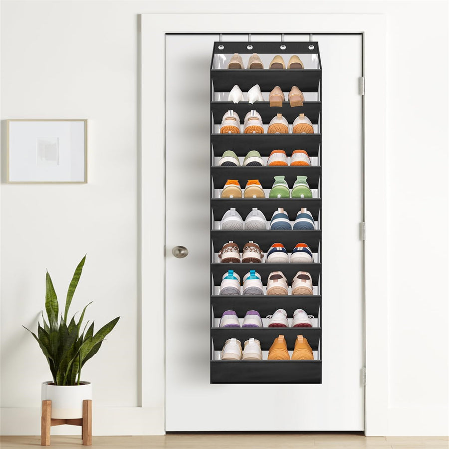 Space-Saving 10-Compartment Door Shoe Organizer
