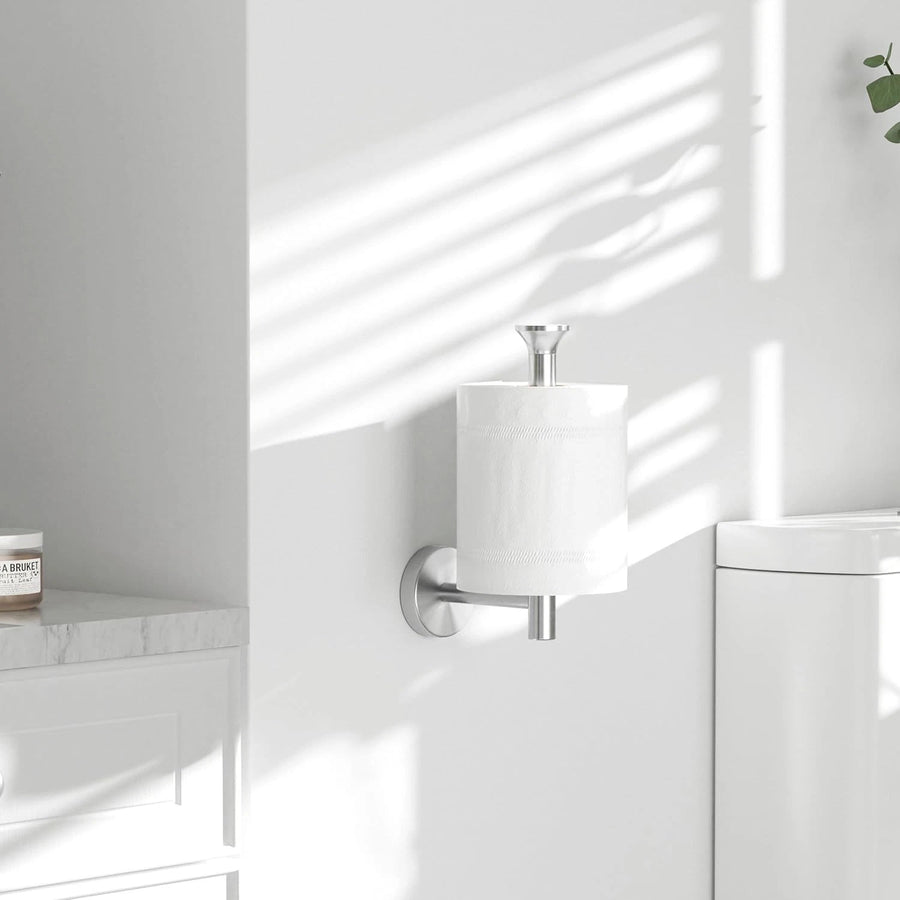 Toilet Paper Holder With Adhesive Pad - Practical Bathroom Storage