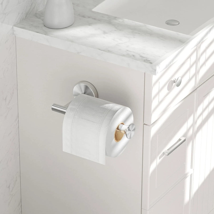 Toilet Paper Holder With Adhesive Pad - Practical Bathroom Storage