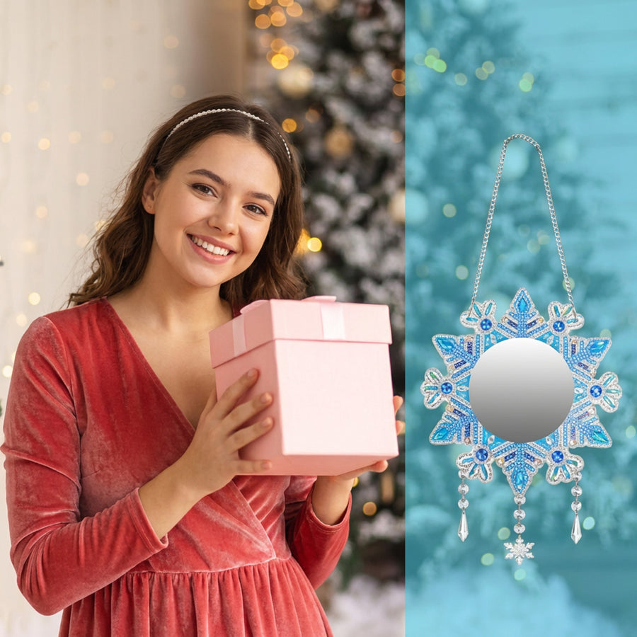 Diamond Painting Mirror Craft Set - DIY Snowflake Design