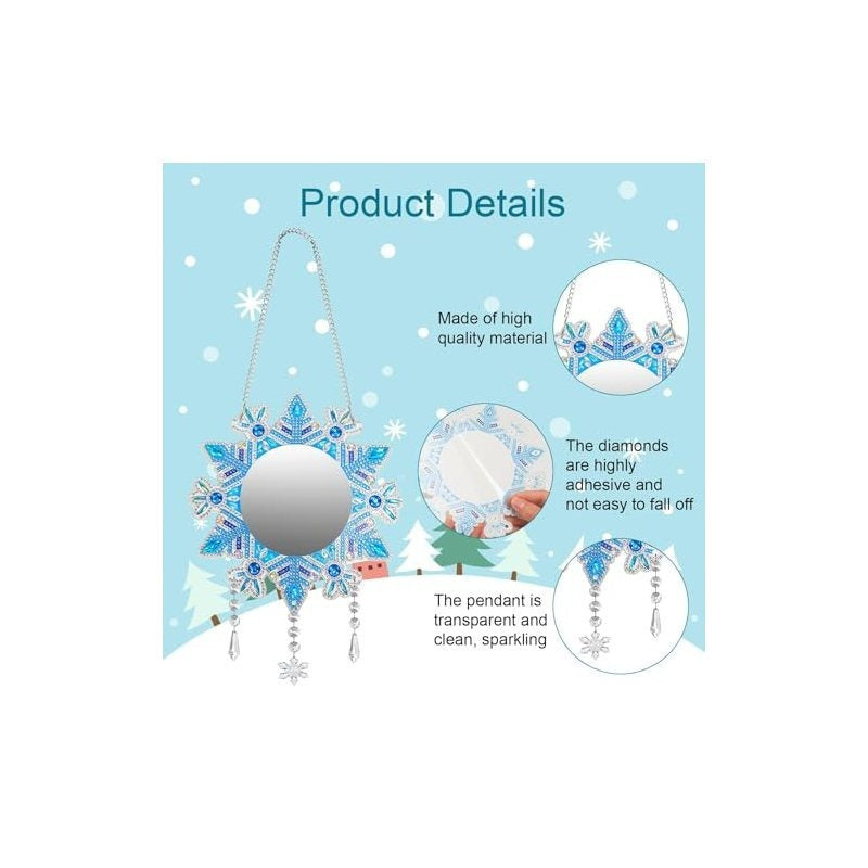 Diamond Painting Mirror Craft Set - DIY Snowflake Design