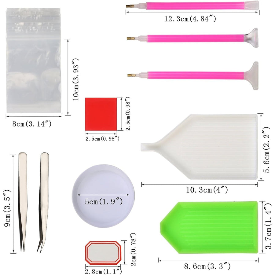 Diamond Painting Kit with Tweezers and Complete Accessories