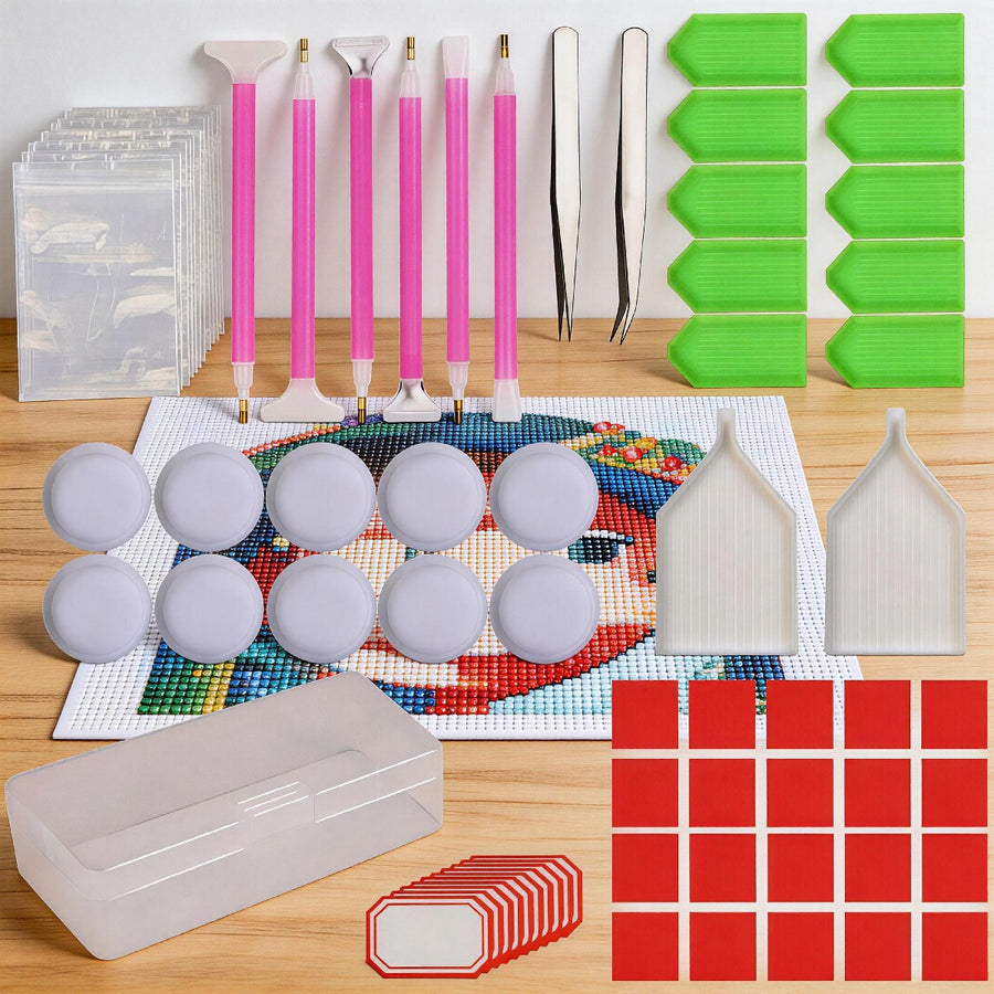 Diamond Painting Kit with Tweezers and Complete Accessories