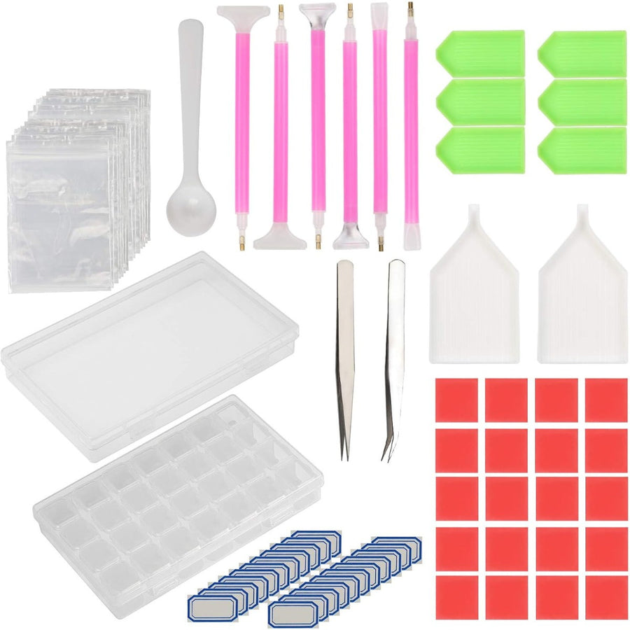 59-Piece Diamond Painting Tool Set with Tweezers & More