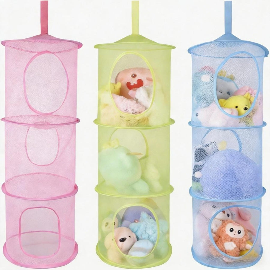 Hanging Storage Set - Colorful Mesh Baskets for Organizing