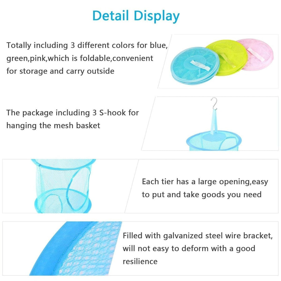 Hanging Storage Set - Colorful Mesh Baskets for Organizing