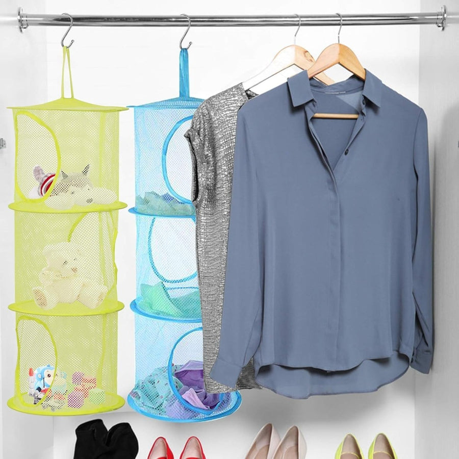 Hanging Storage Set - Colorful Mesh Baskets for Organizing