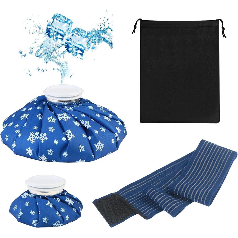 4-Piece Ice Pack Set with Blue Snowflake Cooling Pads