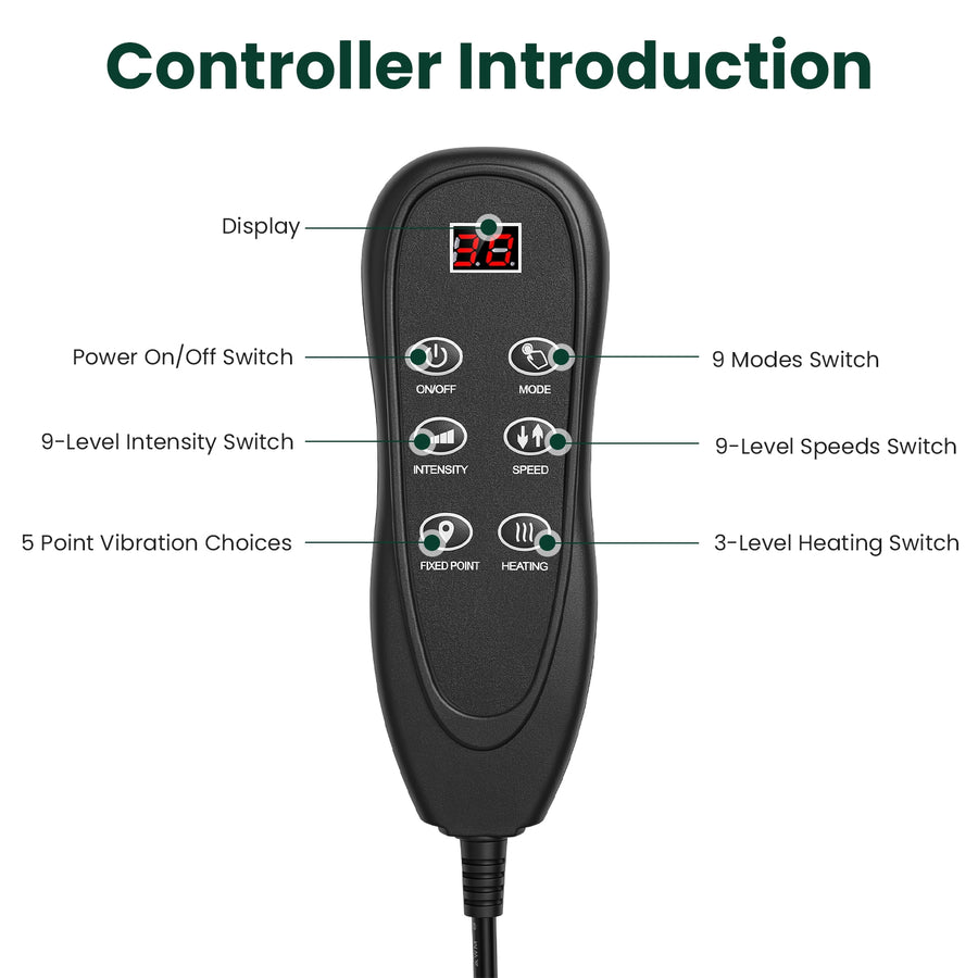 Full Body Electric Massage Mat with Head Massager & Timer