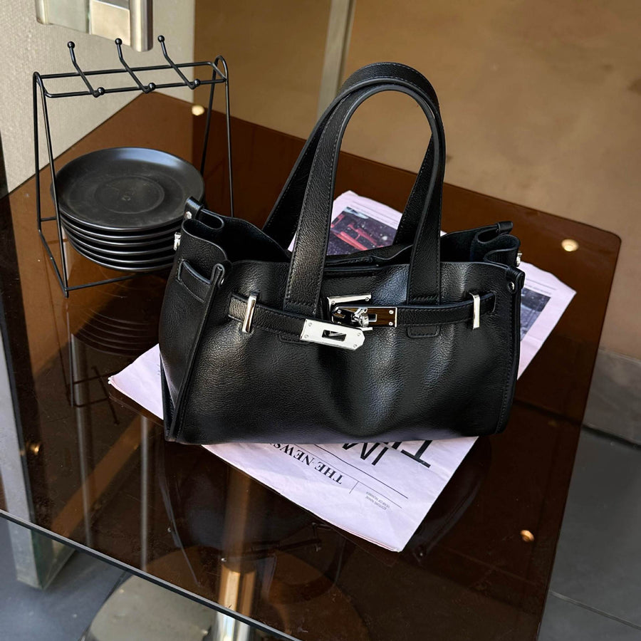 Genuine Leather Women's Luxury Tote Bag - High-end Cosmetic Bag