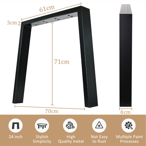 Metal Table Legs - 71cm U Shape for DIY Vanity Table