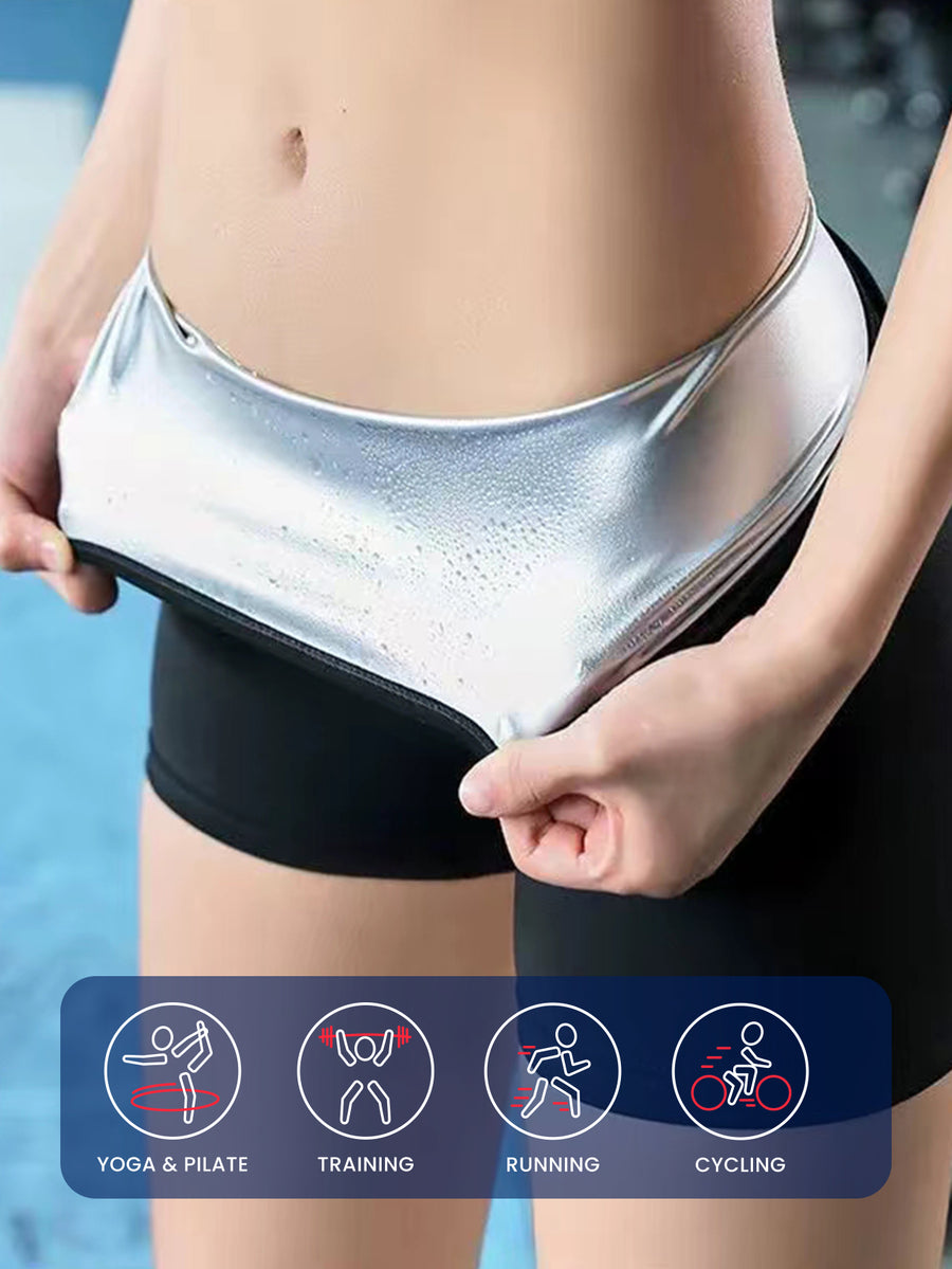 Compression Sauna Sweat Shorts for Gym Workout & Tummy Control