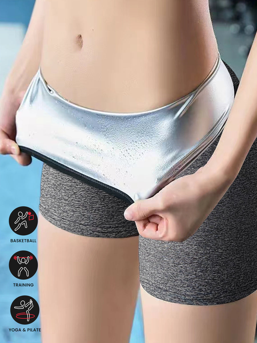 Compression Sauna Sweat Shorts for Gym Workout & Tummy Control