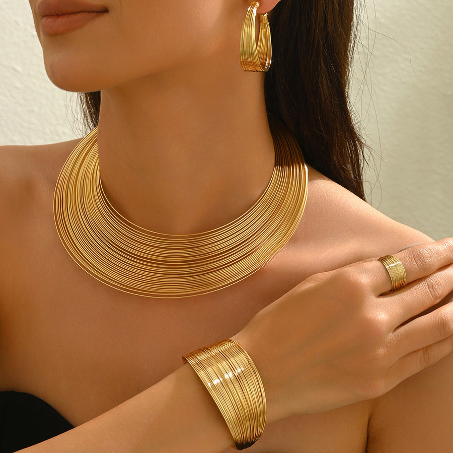 Choker & Adjustable Bangle Jewelry Set for Women