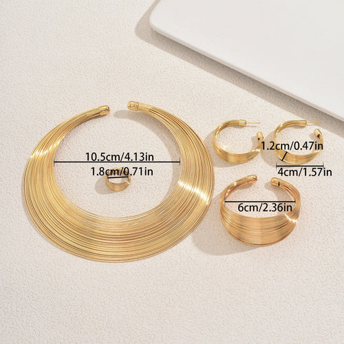 Choker & Adjustable Bangle Jewelry Set for Women