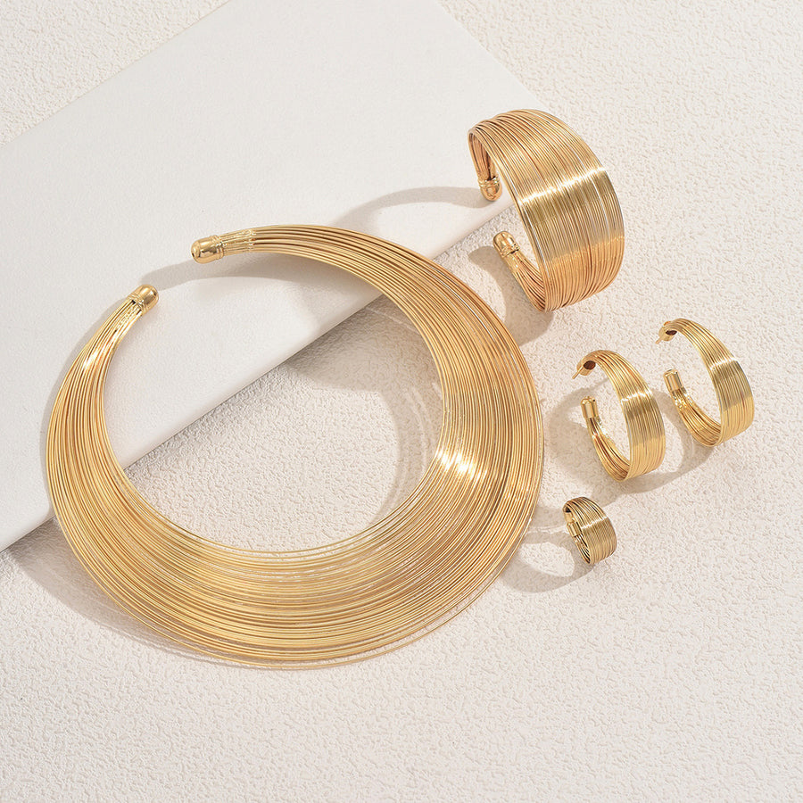 Choker & Adjustable Bangle Jewelry Set for Women