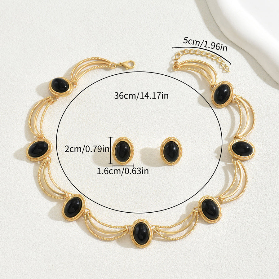 Vintage Court Style Women Jewelry Set - Necklace & Earrings