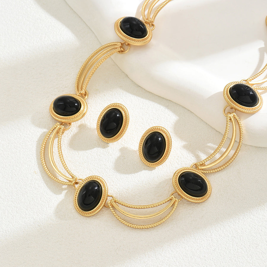 Vintage Court Style Women Jewelry Set - Necklace & Earrings