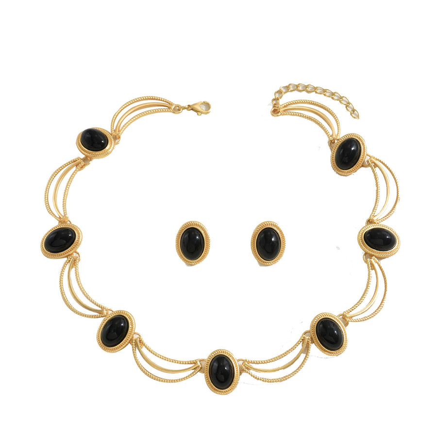 Vintage Court Style Women Jewelry Set - Necklace & Earrings
